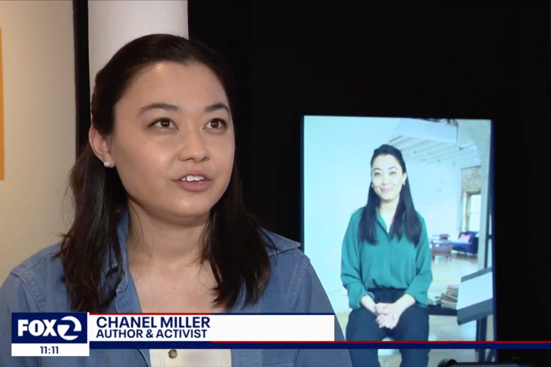 Chanel Miller image associated with courage museum featured on KTVU News Station